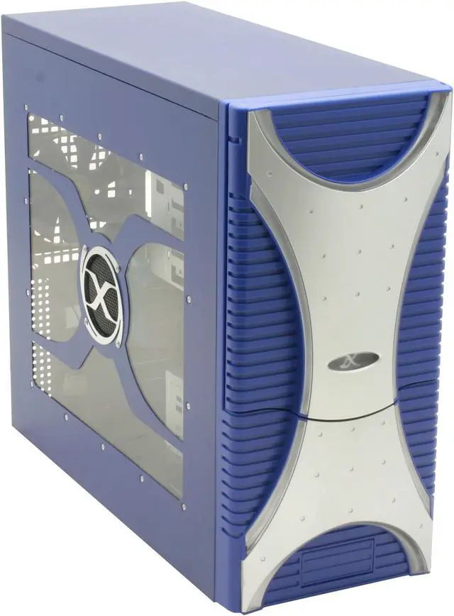 Alt view image 2 of 13 - XION Ultimate Engineering XON-004 Blue/Silver Steel ATX Mid Tower Computer Case 450W Power Supply