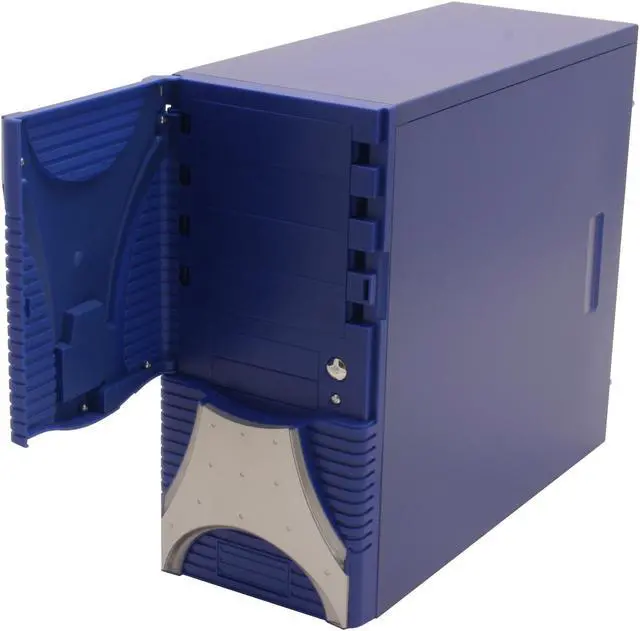 Alt view image 5 of 13 - XION Ultimate Engineering XON-004 Blue/Silver Steel ATX Mid Tower Computer Case 450W Power Supply