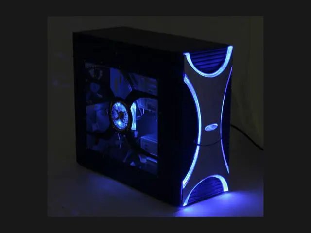 Alt view image 13 of 13 - XION Ultimate Engineering XON-004 Blue/Silver Steel ATX Mid Tower Computer Case 450W Power Supply