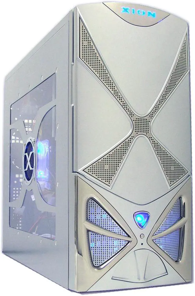 Main image of XION II XON-102 Silver Steel ATX Mid Tower Computer Case 450W Power Supply