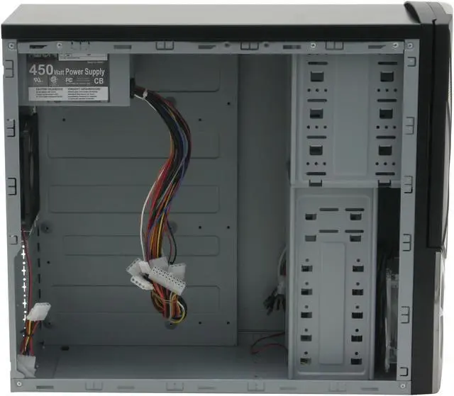 Alt view image 8 of 17 - XION II XON-103 Black SECC Steel ATX Mid Tower Computer Case 450W Power Supply