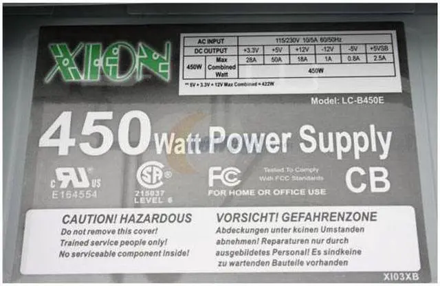 Alt view image 13 of 17 - XION II XON-103 Black SECC Steel ATX Mid Tower Computer Case 450W Power Supply