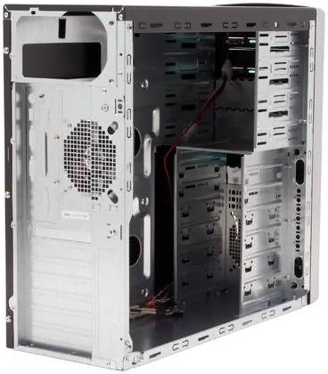 Alt view image 10 of 16 - XION Solaris XON-403 Black with Green LED Light Steel ATX Mid Tower Computer Case