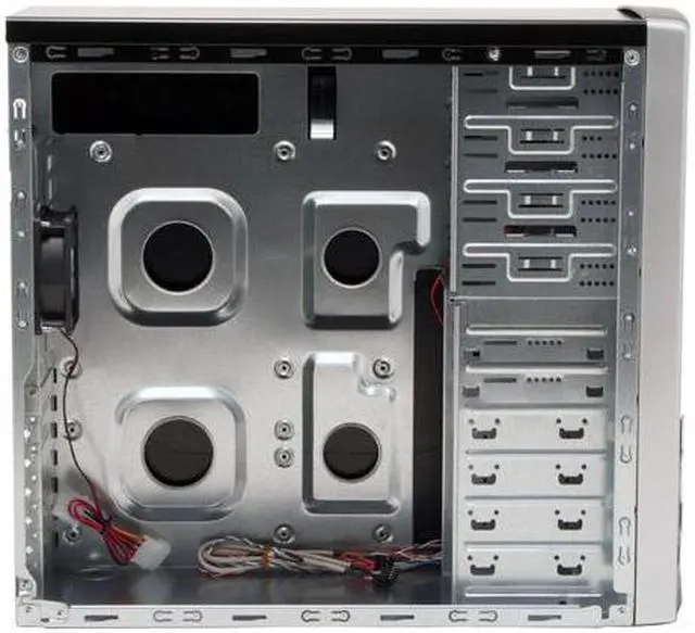 Alt view image 12 of 16 - XION Solaris XON-403 Black with Green LED Light Steel ATX Mid Tower Computer Case