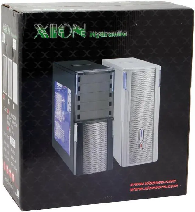 Alt view image 13 of 14 - XION Hydraulic XON-566TB Black with Blue LED Light Steel ATX Mid Tower Computer Case