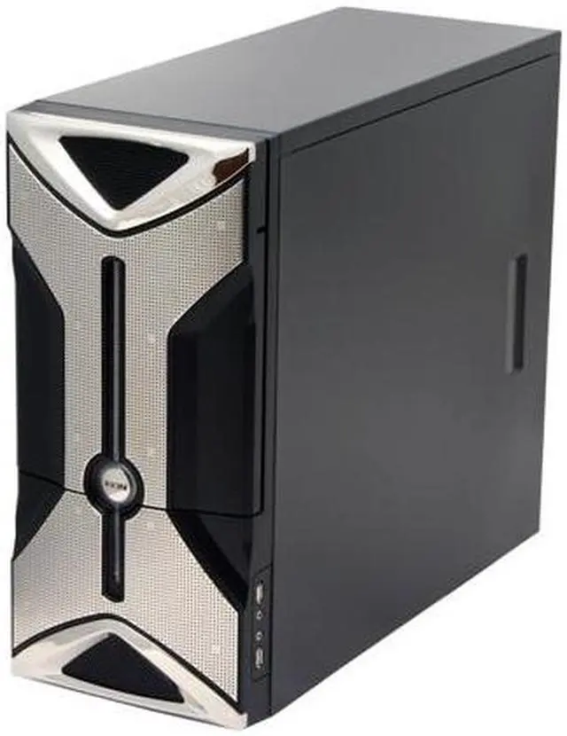 Alt view image 3 of 13 - XION Onyx XON-301 Black Steel ATX Mid Tower Computer Case with Stylish LED Power switch and unique 140mm Green LED Fan