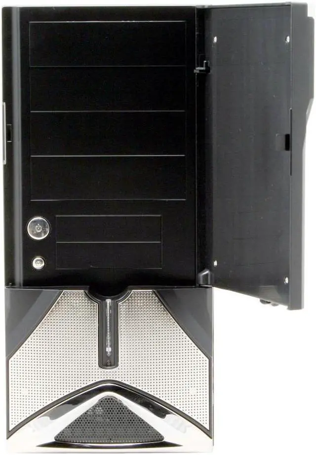 Alt view image 4 of 13 - XION Onyx XON-301 Black Steel ATX Mid Tower Computer Case with Stylish LED Power switch and unique 140mm Green LED Fan