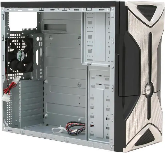Alt view image 8 of 13 - XION Onyx XON-301 Black Steel ATX Mid Tower Computer Case with Stylish LED Power switch and unique 140mm Green LED Fan