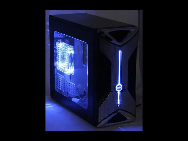 Alt view image 12 of 13 - XION Onyx XON-303 Black/Blue Steel ATX Mid Tower Computer Case
