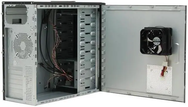 Alt view image 15 of 19 - XION Stacker XON-791B Black Steel Chassis with Aluminum Front Door ATX Mid Tower Computer Case