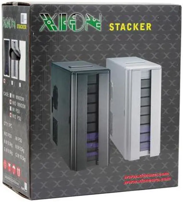 Alt view image 18 of 19 - XION Stacker XON-791B Black Steel Chassis with Aluminum Front Door ATX Mid Tower Computer Case
