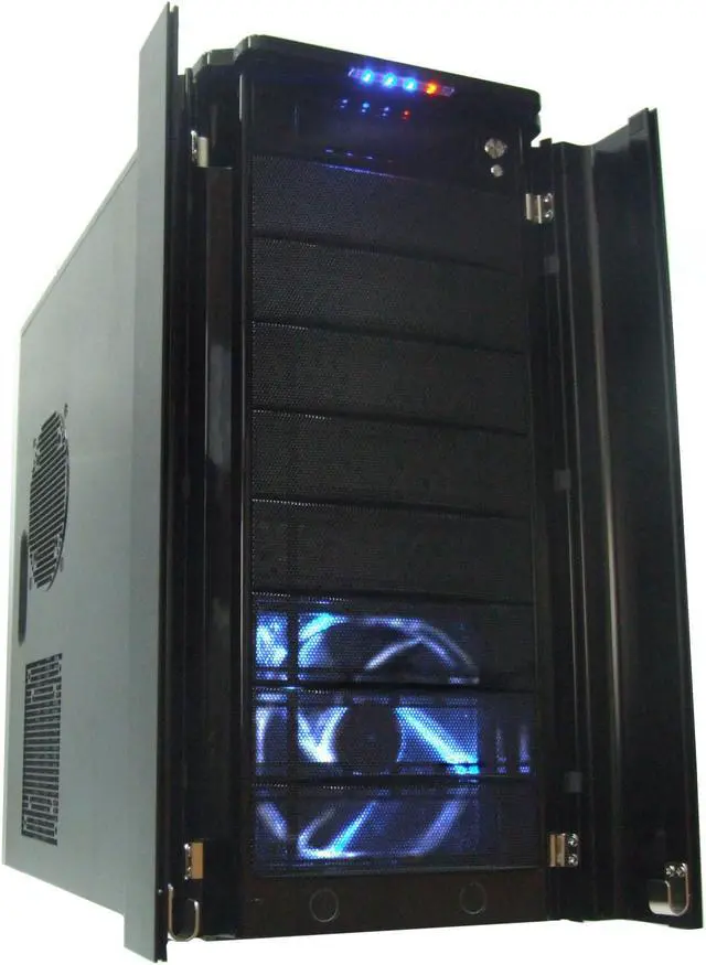 Main image of XION Stacker XON-791B Black Steel Chassis with Aluminum Front Door ATX Mid Tower Computer Case