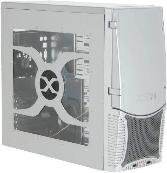 Alt view image 2 of 16 - XION Dazl XON-502 Silver with Blue LED Light Steel ATX Mid Tower Computer Case