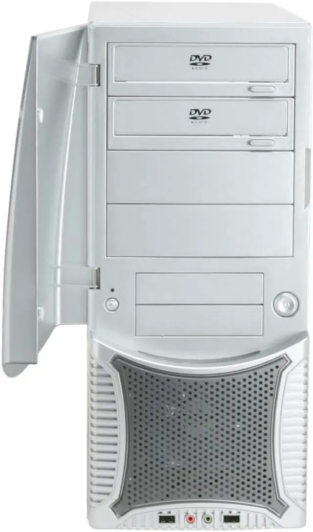 Alt view image 4 of 16 - XION Dazl XON-502 Silver with Blue LED Light Steel ATX Mid Tower Computer Case