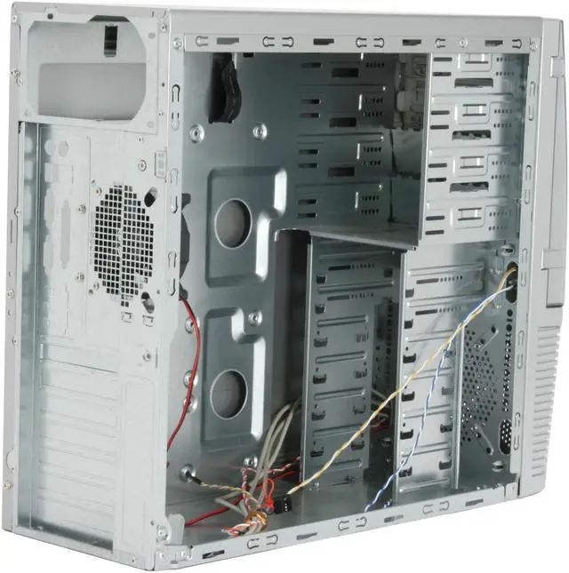 Alt view image 11 of 16 - XION Dazl XON-502 Silver with Blue LED Light Steel ATX Mid Tower Computer Case