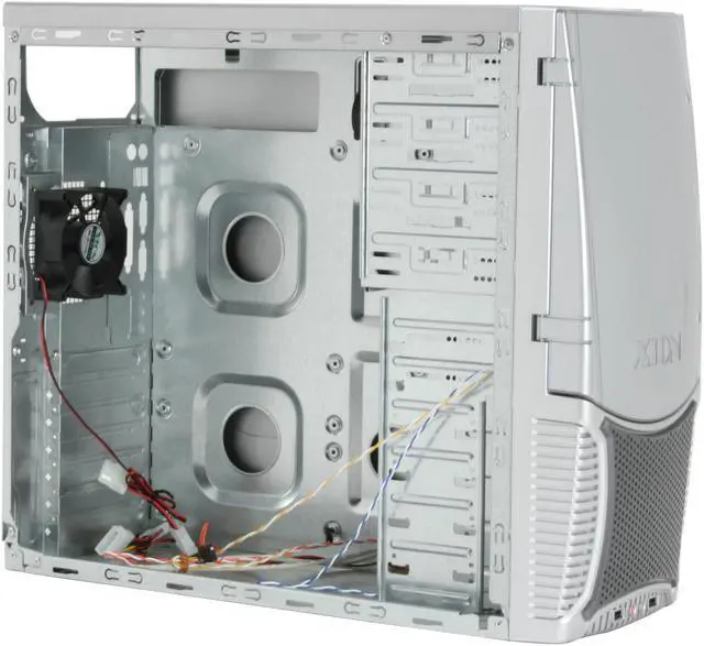 Alt view image 12 of 16 - XION Dazl XON-502 Silver with Blue LED Light Steel ATX Mid Tower Computer Case