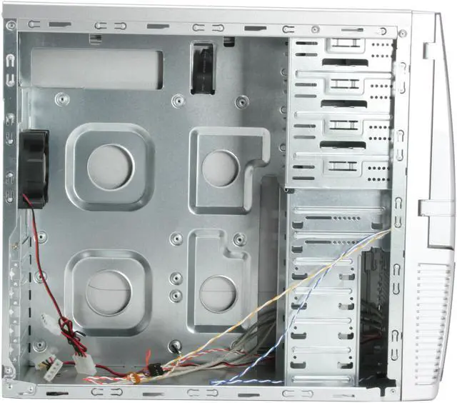 Alt view image 13 of 16 - XION Dazl XON-502 Silver with Blue LED Light Steel ATX Mid Tower Computer Case