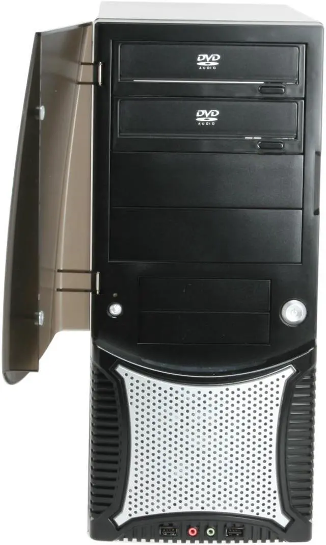 Alt view image 4 of 14 - XION Dazl XON-503 Black with Blue LED Light Steel ATX Mid Tower Computer Case