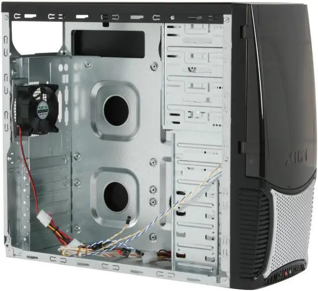 Alt view image 11 of 14 - XION Dazl XON-503 Black with Blue LED Light Steel ATX Mid Tower Computer Case