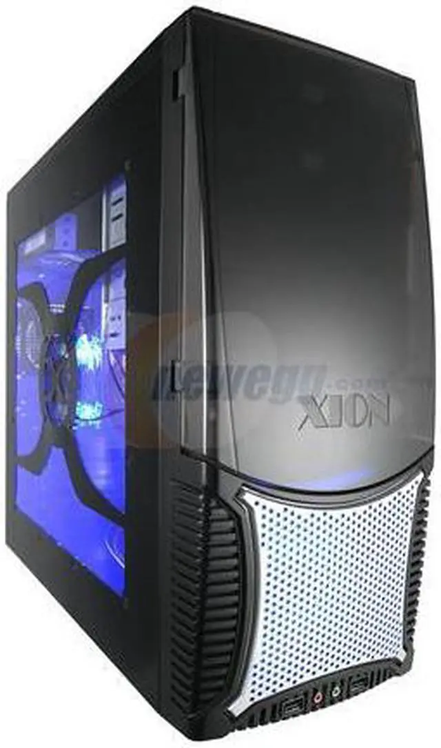 Main image of XION Dazl XON-503 Black with Blue LED Light Steel ATX Mid Tower Computer Case