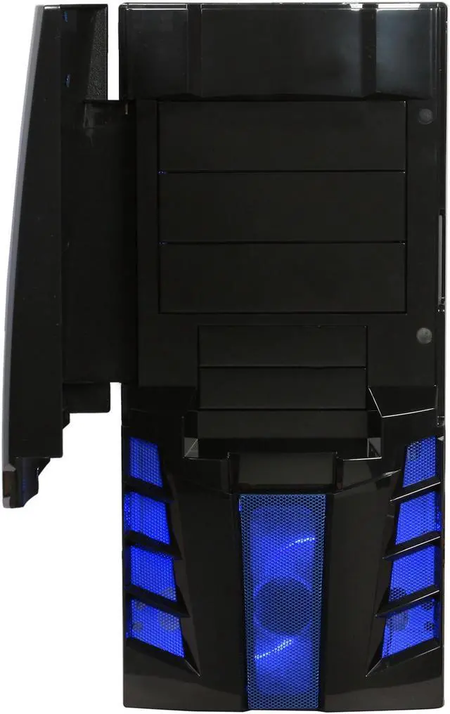 Alt view image 2 of 10 - XION Gaming Series Armor X AXP-ARM001-BL Black with Blue LED Light Steel ATX Mid Tower Computer Case