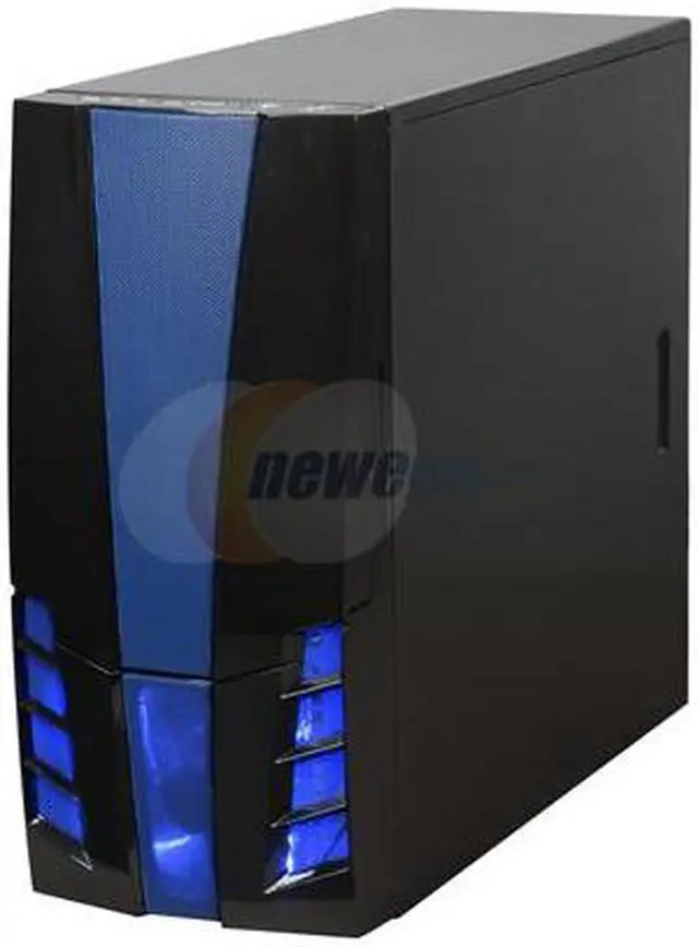 Alt view image 3 of 10 - XION Gaming Series Armor X AXP-ARM001-BL Black with Blue LED Light Steel ATX Mid Tower Computer Case