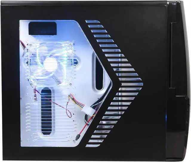 Alt view image 4 of 10 - XION Gaming Series Armor X AXP-ARM001-BL Black with Blue LED Light Steel ATX Mid Tower Computer Case
