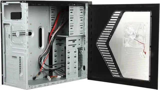 Alt view image 5 of 10 - XION Gaming Series Armor X AXP-ARM001-BL Black with Blue LED Light Steel ATX Mid Tower Computer Case