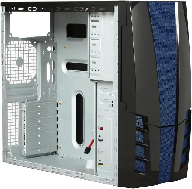 Alt view image 7 of 10 - XION Gaming Series Armor X AXP-ARM001-BL Black with Blue LED Light Steel ATX Mid Tower Computer Case