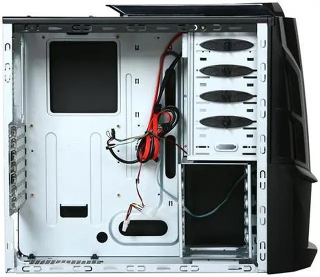 Alt view image 6 of 10 - XION XON-CBX01-RD CyborGX Gaming Black w/ Red LED Light Steel ATX Mid Tower Computer Case