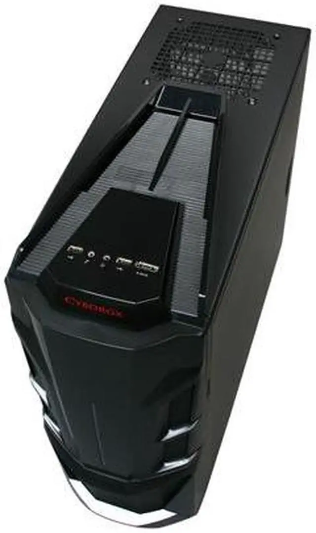 Alt view image 8 of 10 - XION XON-CBX01-RD CyborGX Gaming Black w/ Red LED Light Steel ATX Mid Tower Computer Case
