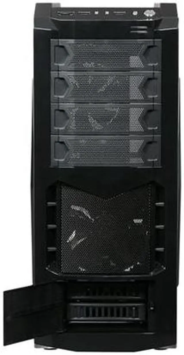 Alt view image 2 of 9 - XION Predator Gaming Series AXP 970-001BK Mid Tower PC Case w/ Hot-Swap Enabled Front Loading Trays for SATA HDD