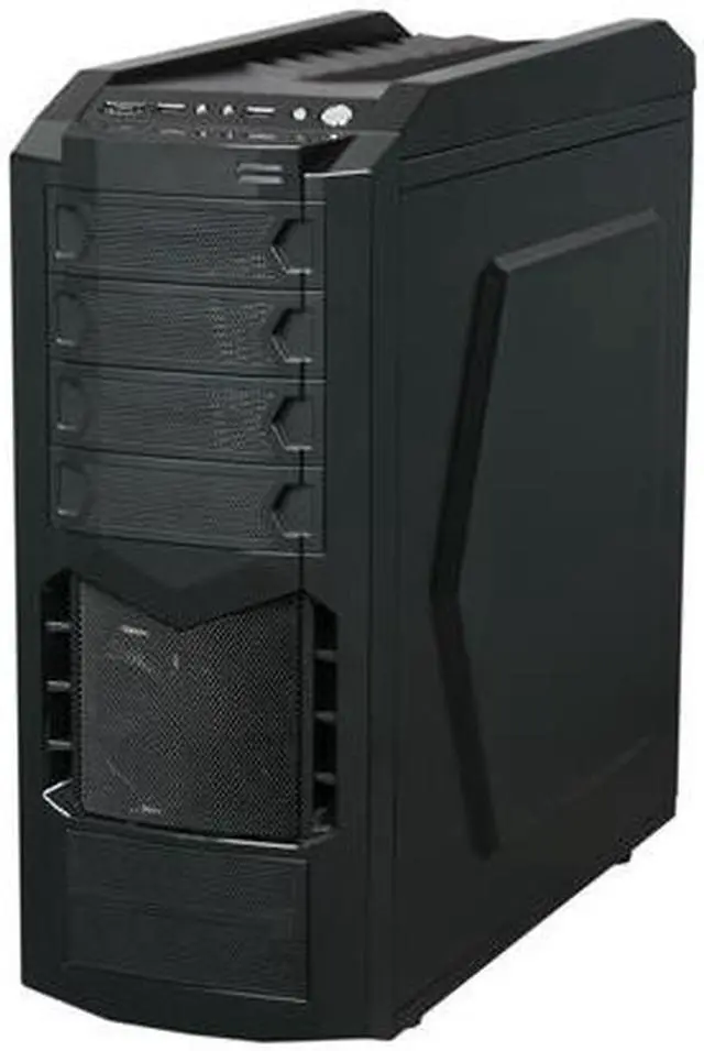 Alt view image 3 of 9 - XION Predator Gaming Series AXP 970-001BK Mid Tower PC Case w/ Hot-Swap Enabled Front Loading Trays for SATA HDD