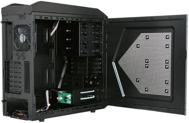 Alt view image 5 of 9 - XION Predator Gaming Series AXP 970-001BK Mid Tower PC Case w/ Hot-Swap Enabled Front Loading Trays for SATA HDD