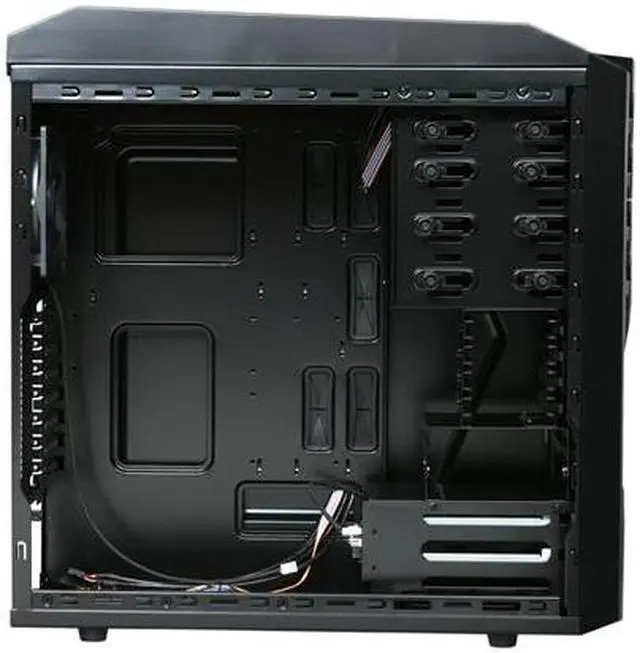 Alt view image 6 of 9 - XION Predator Gaming Series AXP 970-001BK Mid Tower PC Case w/ Hot-Swap Enabled Front Loading Trays for SATA HDD