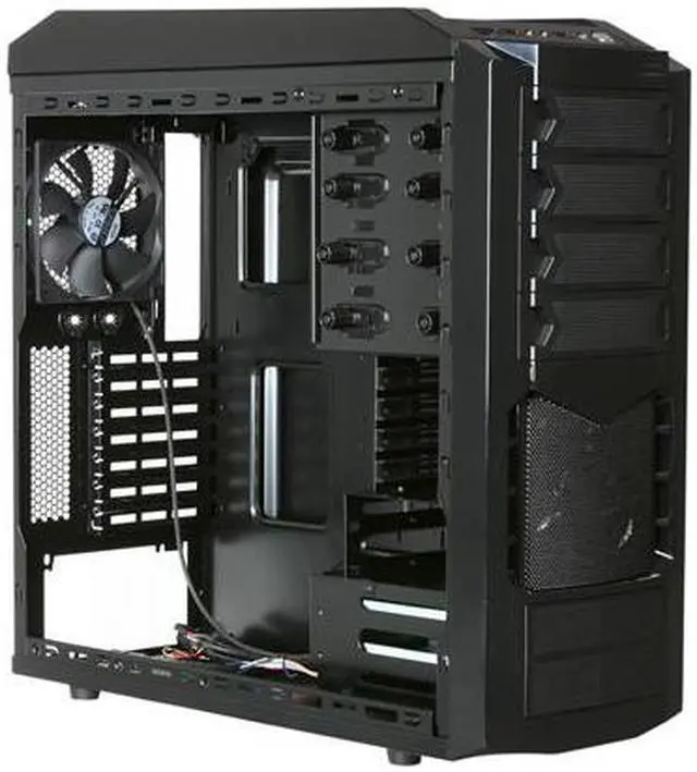 Alt view image 7 of 9 - XION Predator Gaming Series AXP 970-001BK Mid Tower PC Case w/ Hot-Swap Enabled Front Loading Trays for SATA HDD