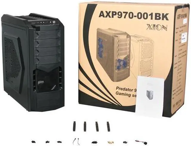 Alt view image 9 of 9 - XION Predator Gaming Series AXP 970-001BK Mid Tower PC Case w/ Hot-Swap Enabled Front Loading Trays for SATA HDD