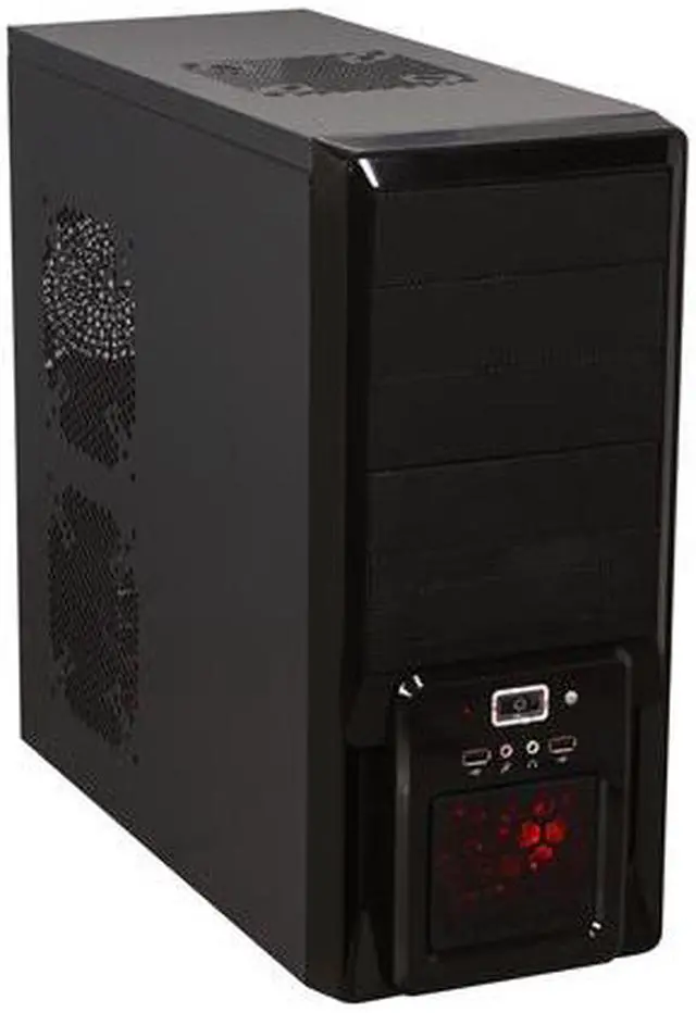 Main image of XION XON-180 Meshed Black/Red Steel ATX Mid Tower Computer Case