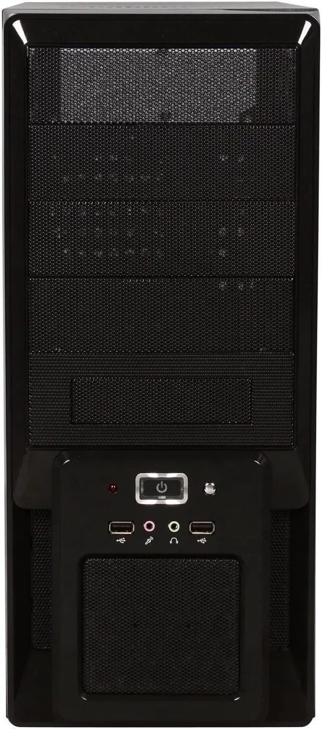 Alt view image 2 of 9 - XION XON-180 Meshed Black/Red Steel ATX Mid Tower Computer Case