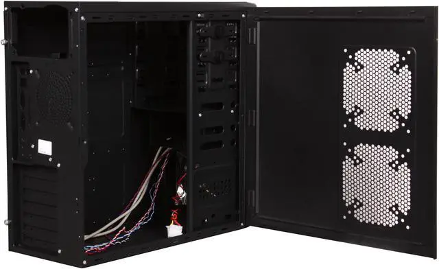 Alt view image 5 of 9 - XION XON-180 Meshed Black/Red Steel ATX Mid Tower Computer Case