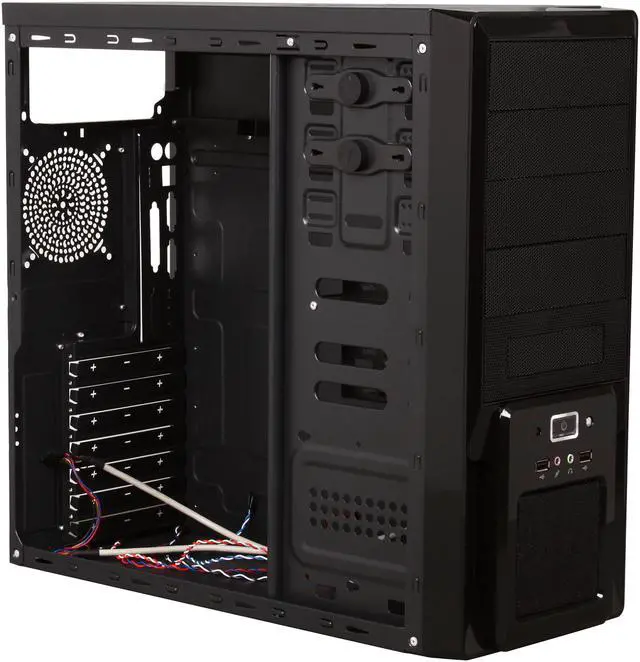 Alt view image 7 of 9 - XION XON-180 Meshed Black/Red Steel ATX Mid Tower Computer Case