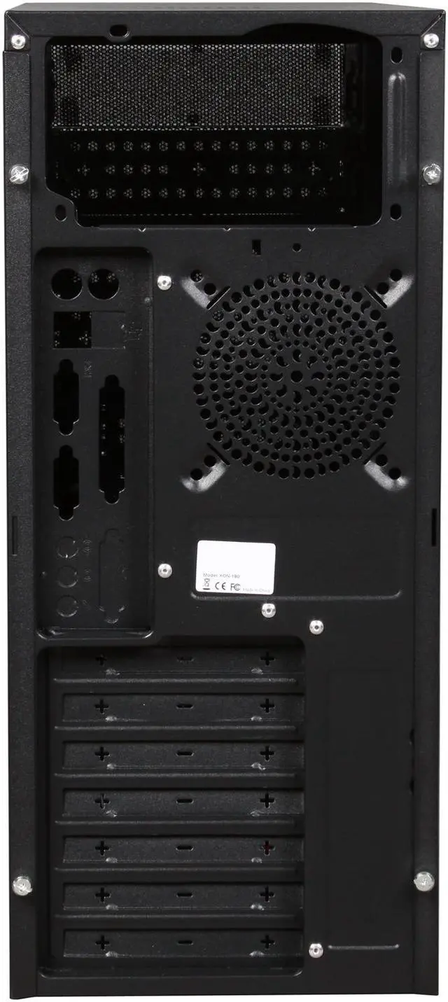 Alt view image 8 of 9 - XION XON-180 Meshed Black/Red Steel ATX Mid Tower Computer Case