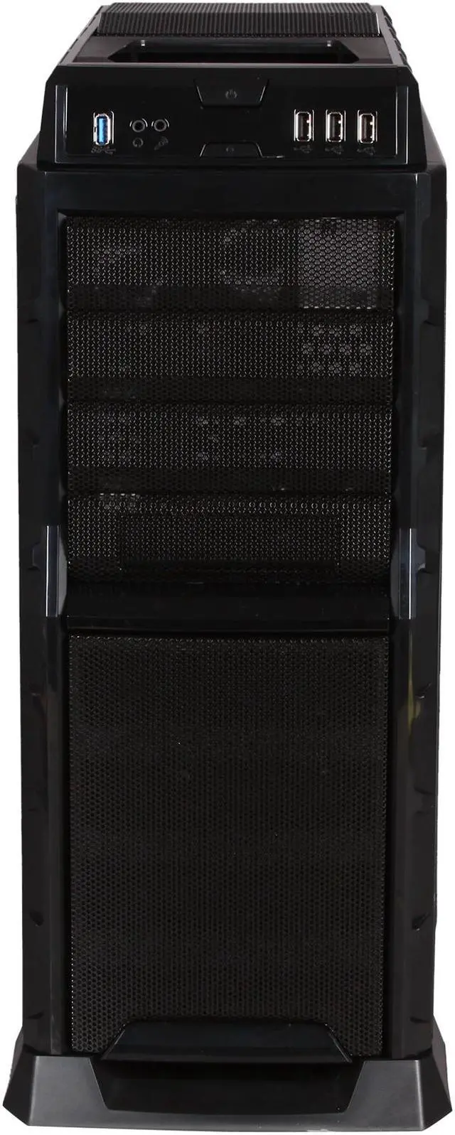 Alt view image 2 of 10 - XION Gaming Series XON-990-BK Black with Blue LED Light Steel/ Plastic, Meshed Front Panel design. ATX Mid Tower Computer Case, USB 3.0