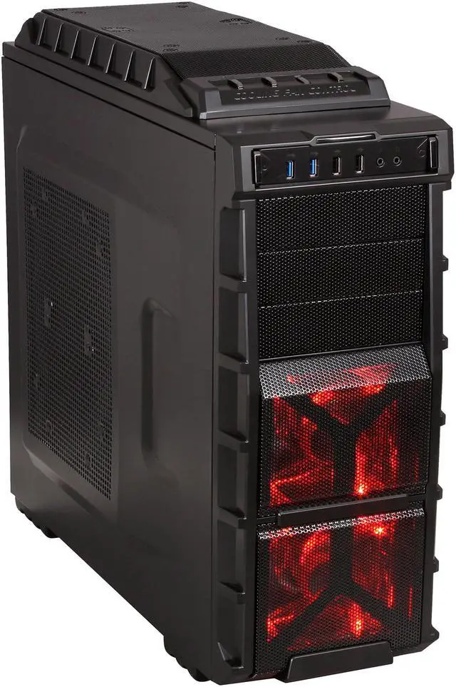 Main image of XION Gaming Series XON-980-BK Black with RED LED Light Steel / Plastic ATX Mid Tower Computer Case