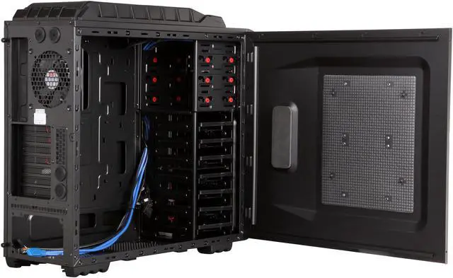 Alt view image 5 of 10 - XION Gaming Series XON-980-BK Black with RED LED Light Steel / Plastic ATX Mid Tower Computer Case