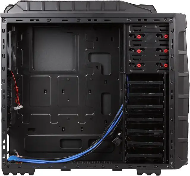 Alt view image 6 of 10 - XION Gaming Series XON-980-BK Black with RED LED Light Steel / Plastic ATX Mid Tower Computer Case