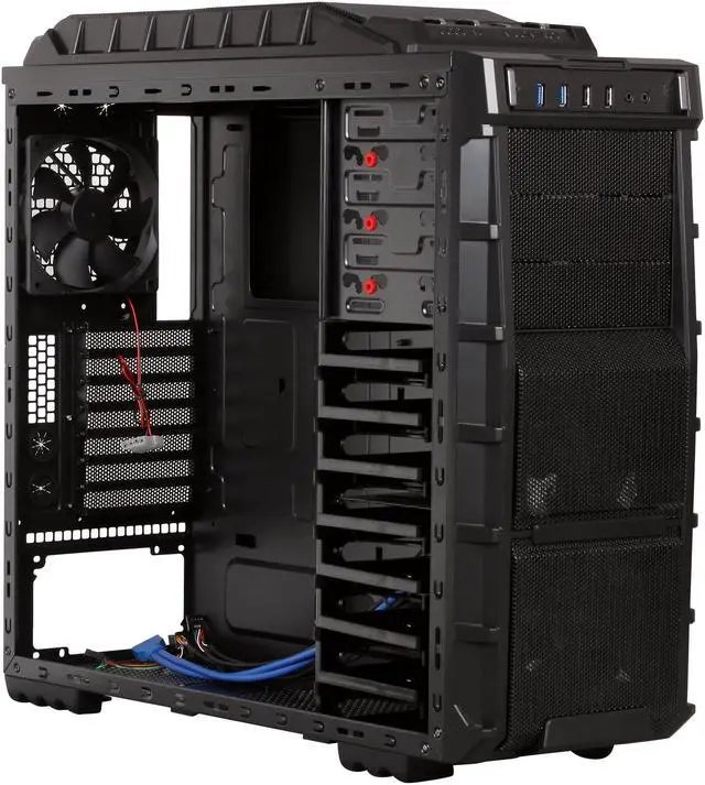 Alt view image 7 of 10 - XION Gaming Series XON-980-BK Black with RED LED Light Steel / Plastic ATX Mid Tower Computer Case