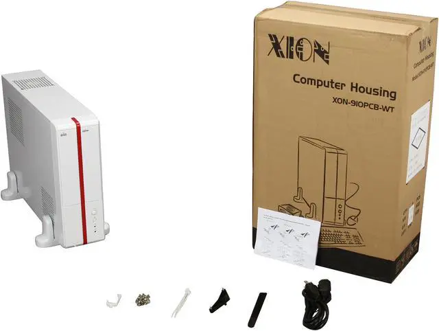 Alt view image 7 of 7 - XION XON-910PCB-WT White Steel, Shiny Front Panel design Micro ATX Mid Tower Computer Case 450W Power Supply