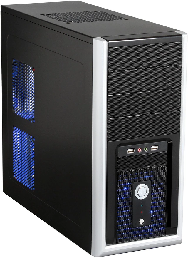 XION XON-160P Black with Blue LED Light Computer Case - Newegg.com