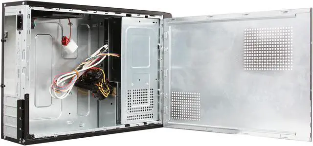 Alt view image 5 of 9 - XION XON-710P_RD Black with Glossy Red Front Bazel Steel Micro ATX / Mini ITX Slim Desktop Computer Case 300W Power Supply